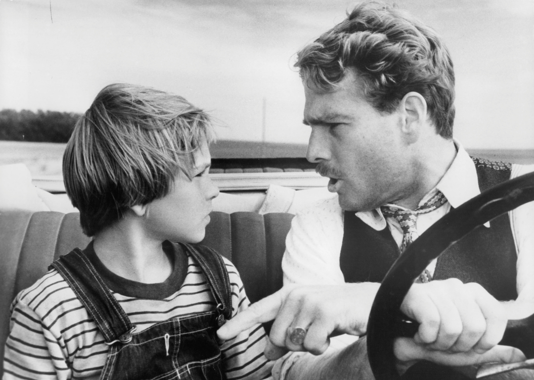 Tatum O'Neal and Ryan O'Neal in a scene from  "Paper Moon".