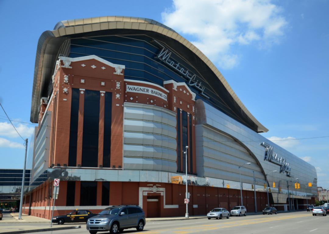 Exterior shot of The Motor City Casino in Detroit.