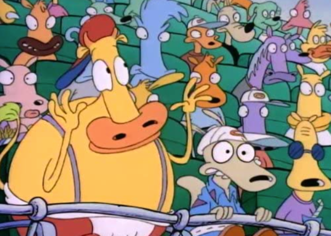 A still of the characters from the animated series Rocko's Modern Life.