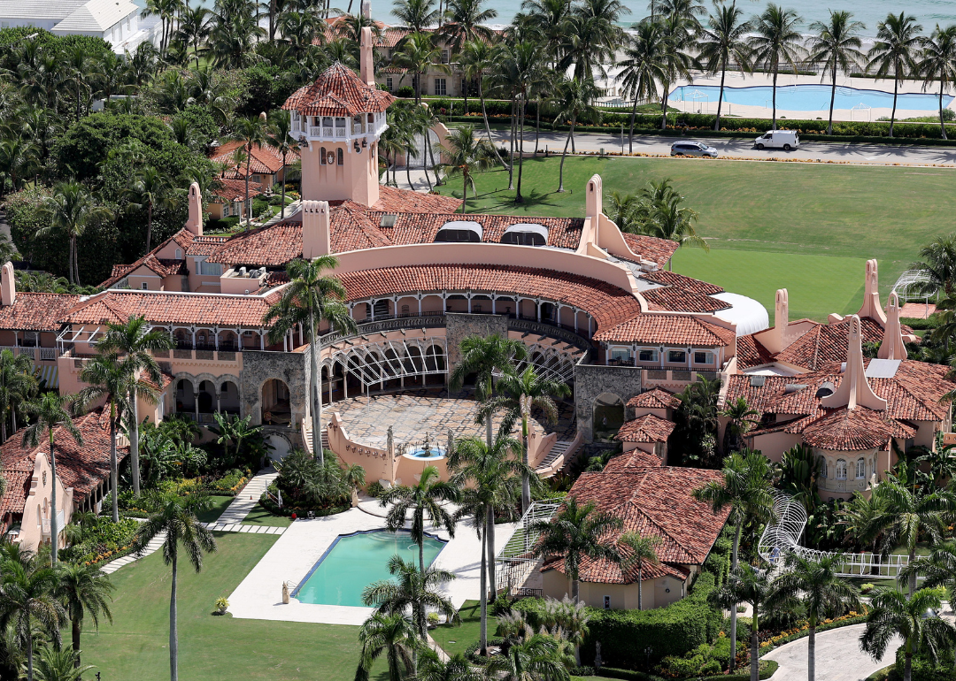 Image shows exterior of Mar-a-Lago