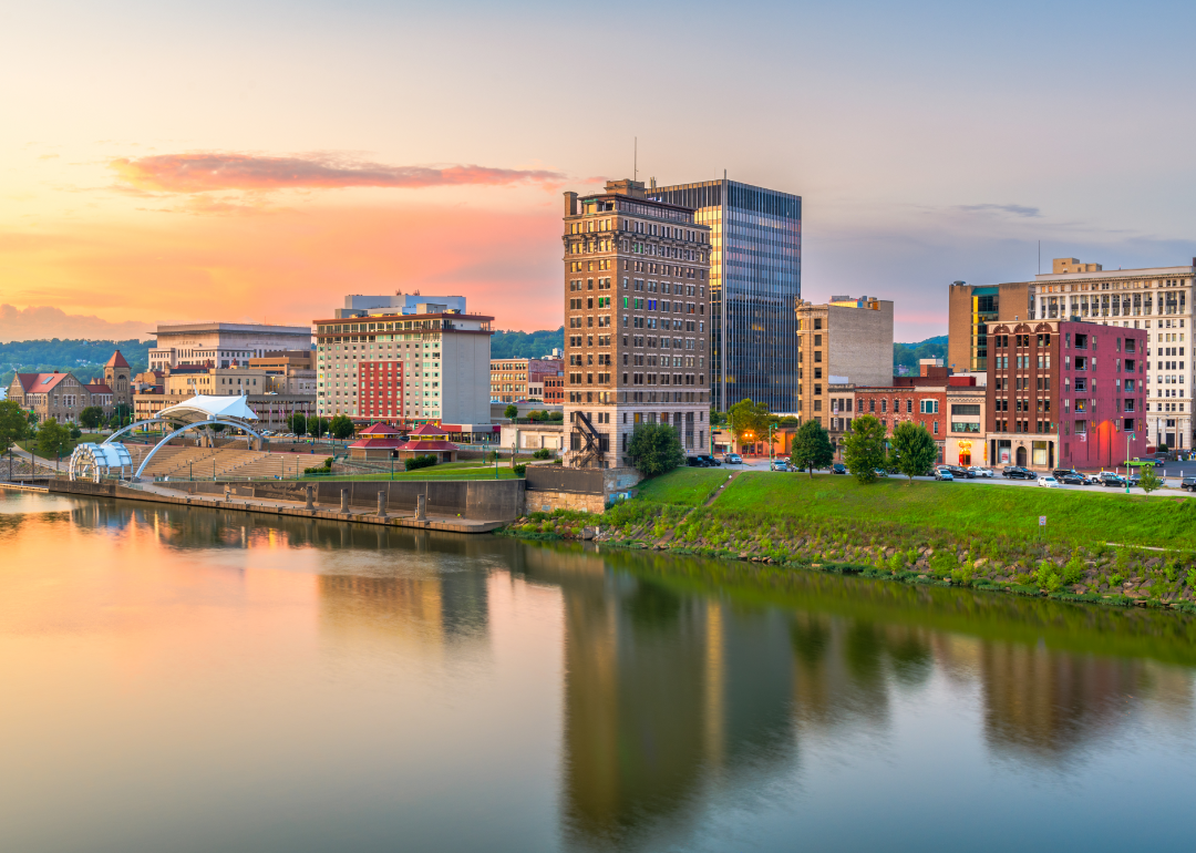A view across the water of Charleston, West Virginia.