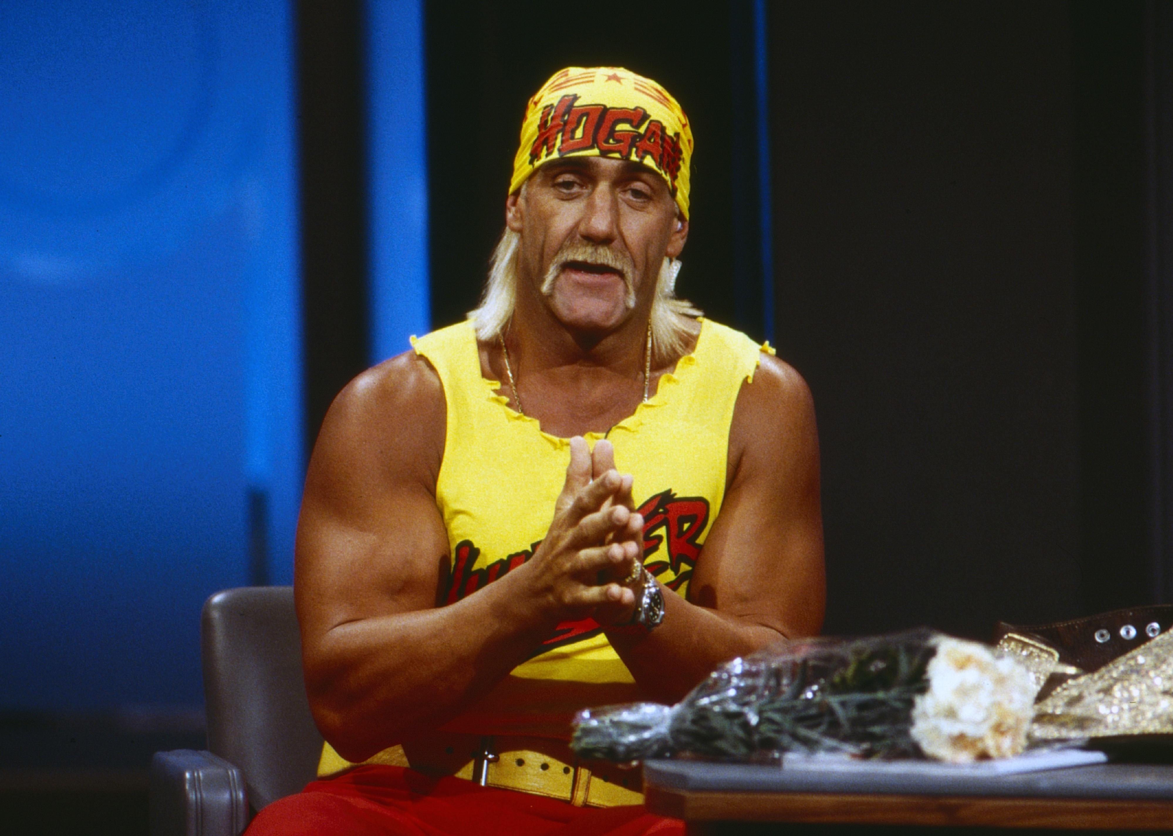 Wrestler Hulk Hogan on a talk show.