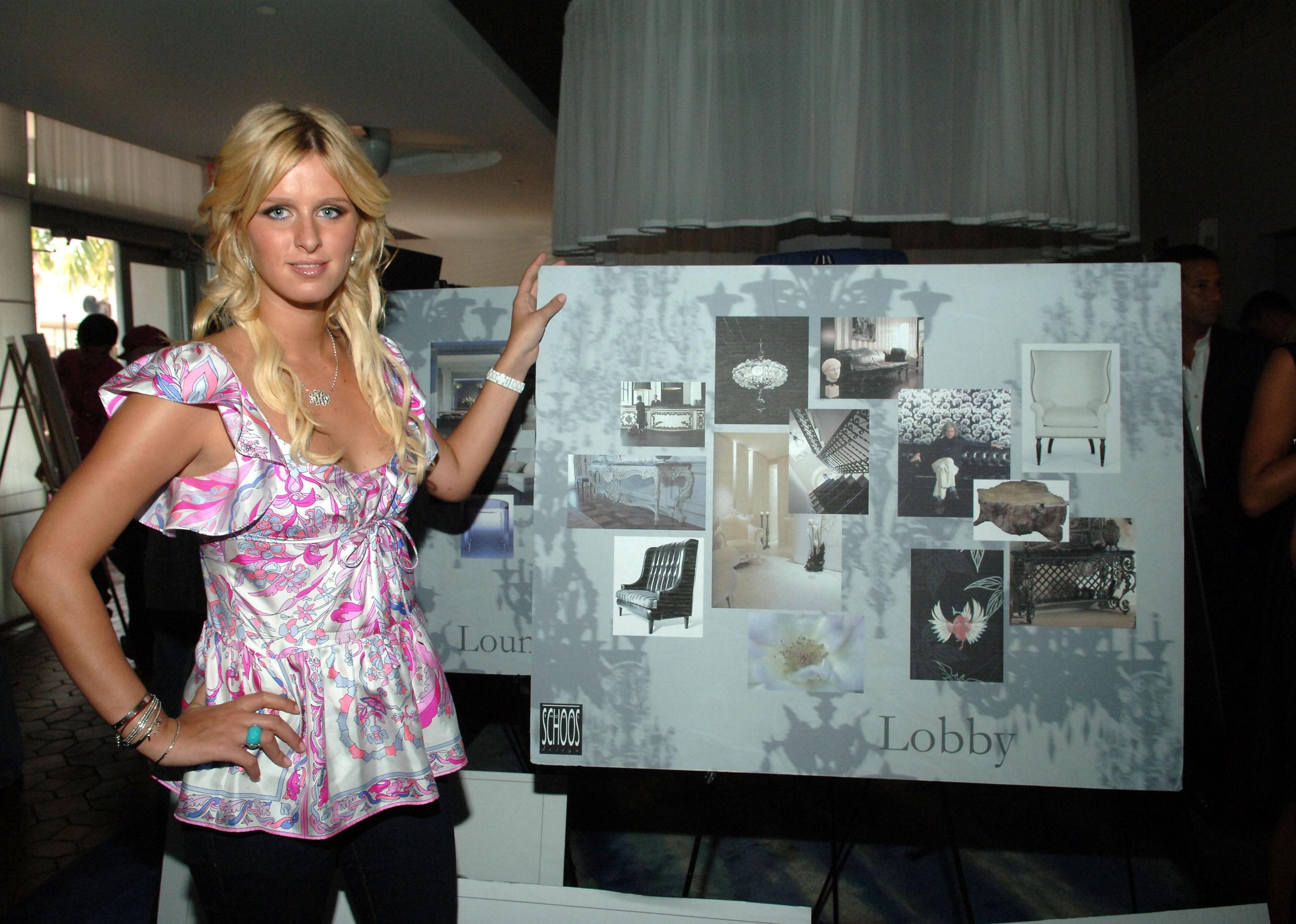 Nicky Hilton poses at the preview party for her South Beach hotel 'Nicky O.