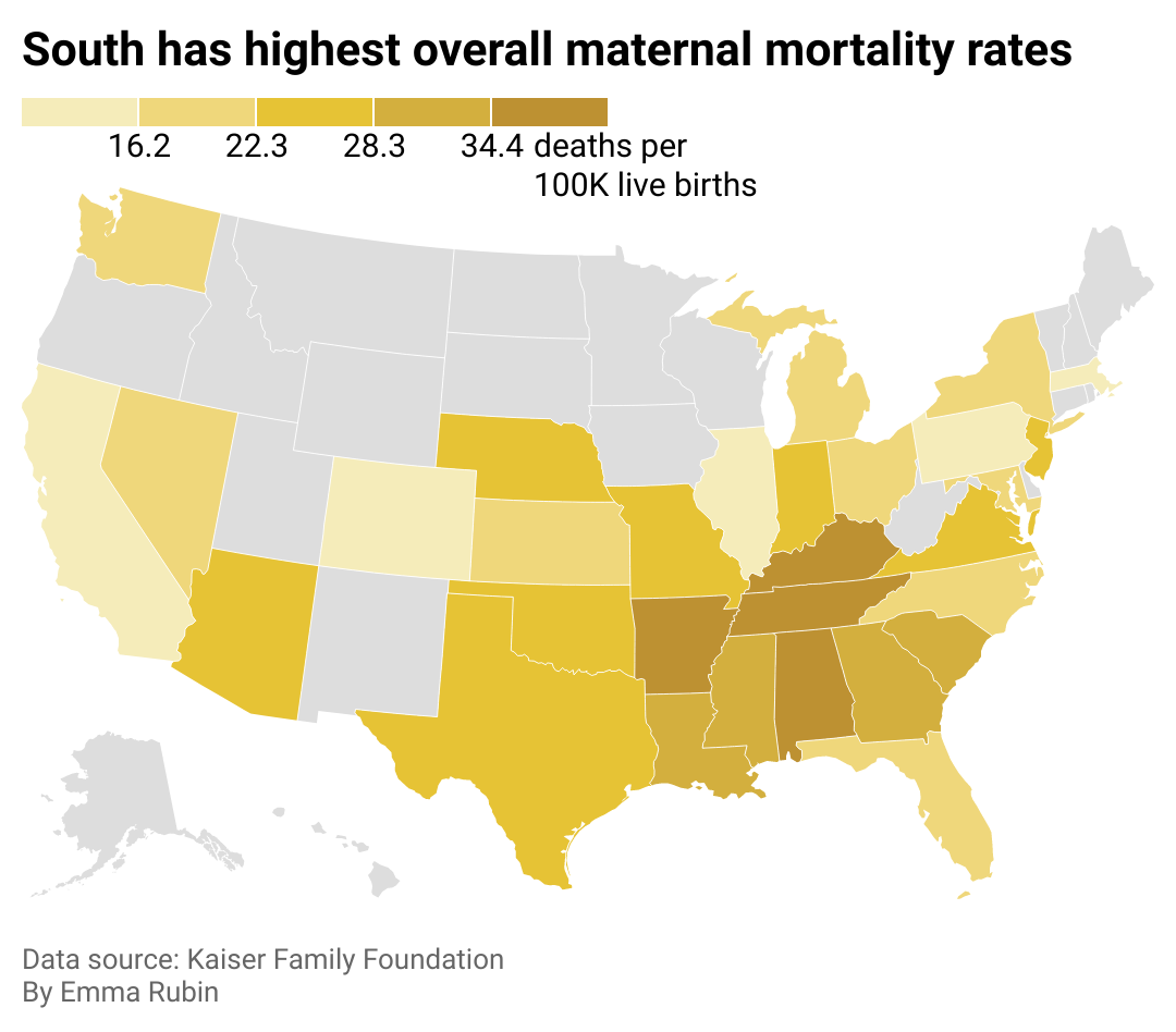 These states have the highest maternal mortality rates—for Black
