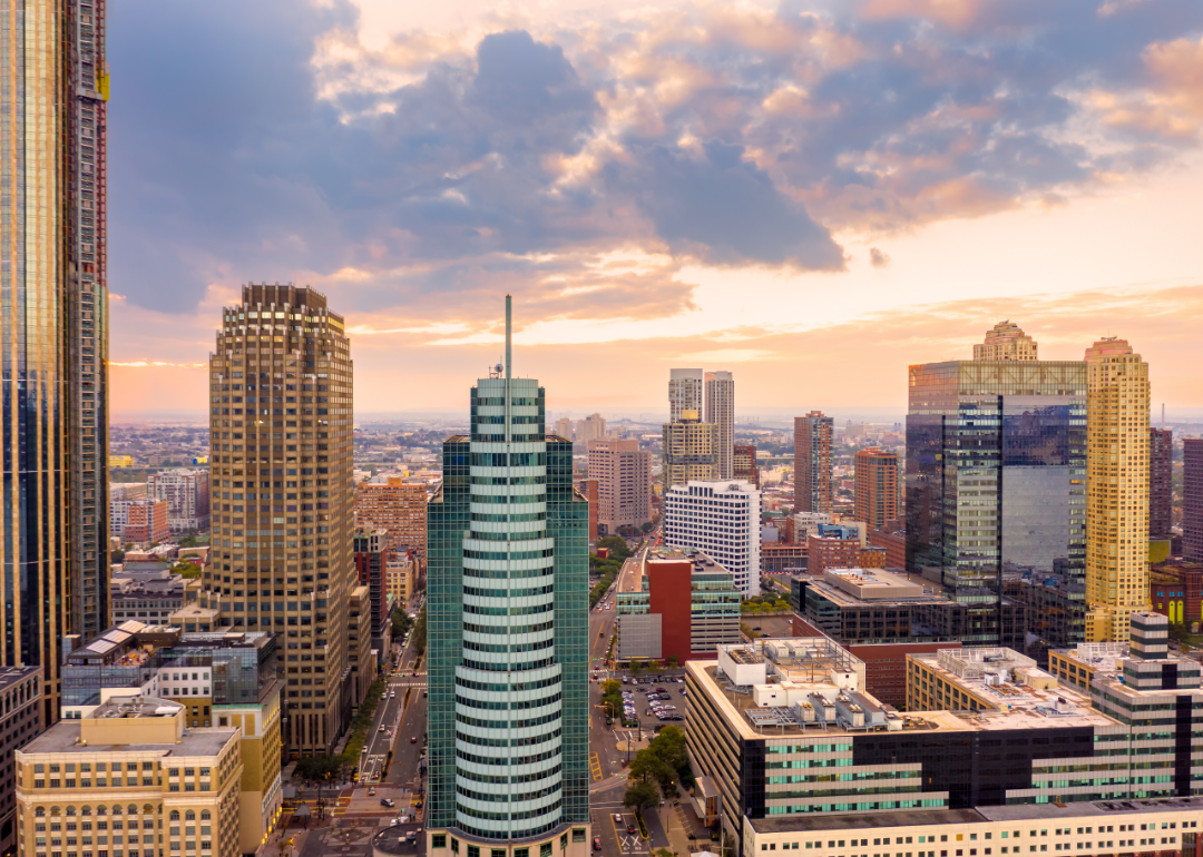 An aerial view of Jersey City.