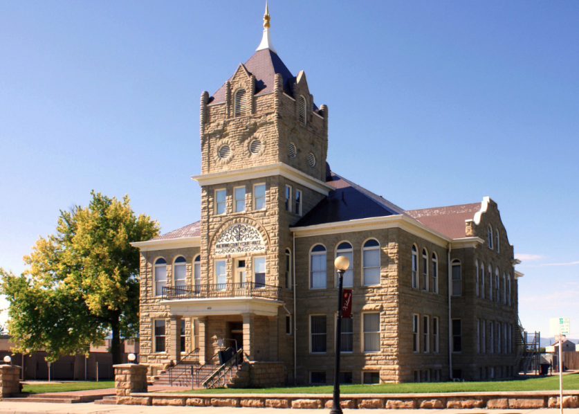 Exterior view of Huerfano County courthouse.