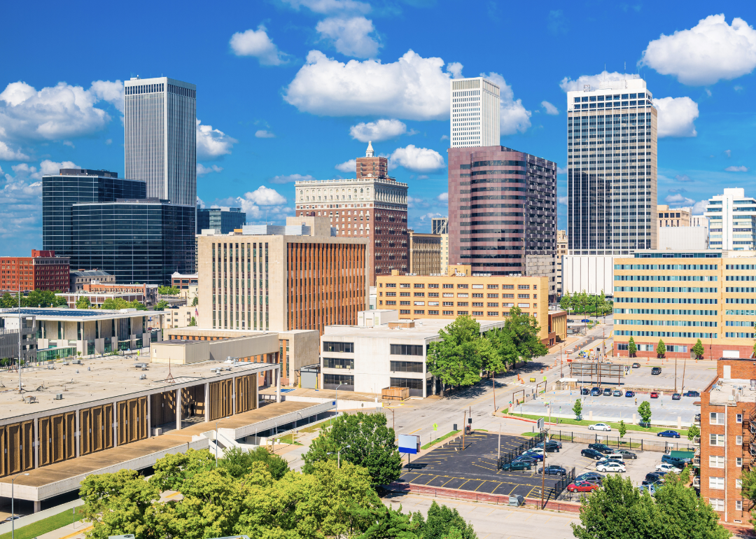 The skyline of Tulsa, Oklahoma.