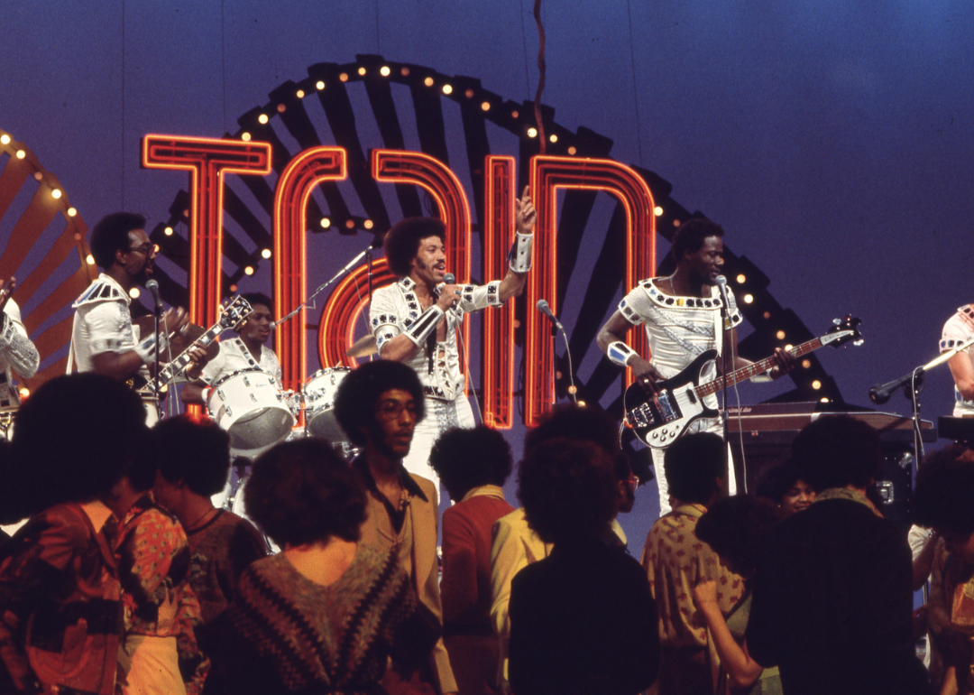 The Commodores perform on the TV show "Soul Train."