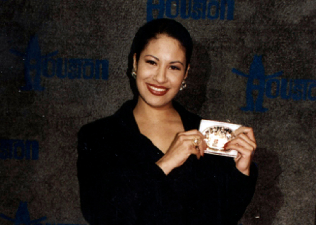 Selena backstage at the Houston Livestock Show & Rodeo on February 26, 1995. It was her last performance before her murder the following month. 