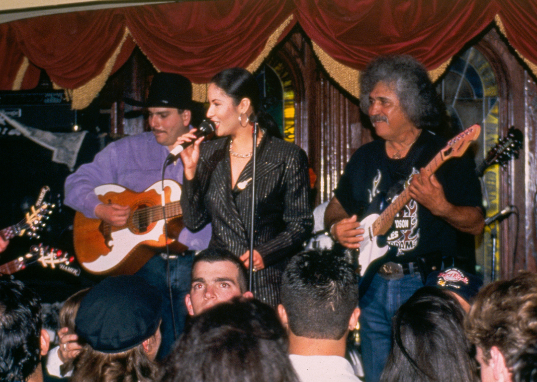 Selena performs at the Hard Rock Cafe in San Antonio, Texas.