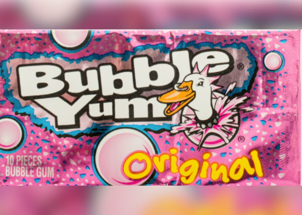 A package of Bubble Yum gum in original flavor.