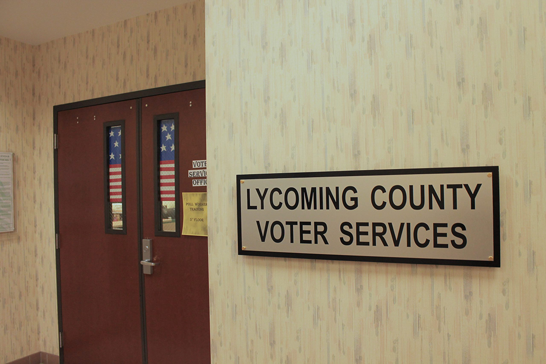 The exterior of the Lycoming County elections office in Williamsport, Pennsylvania