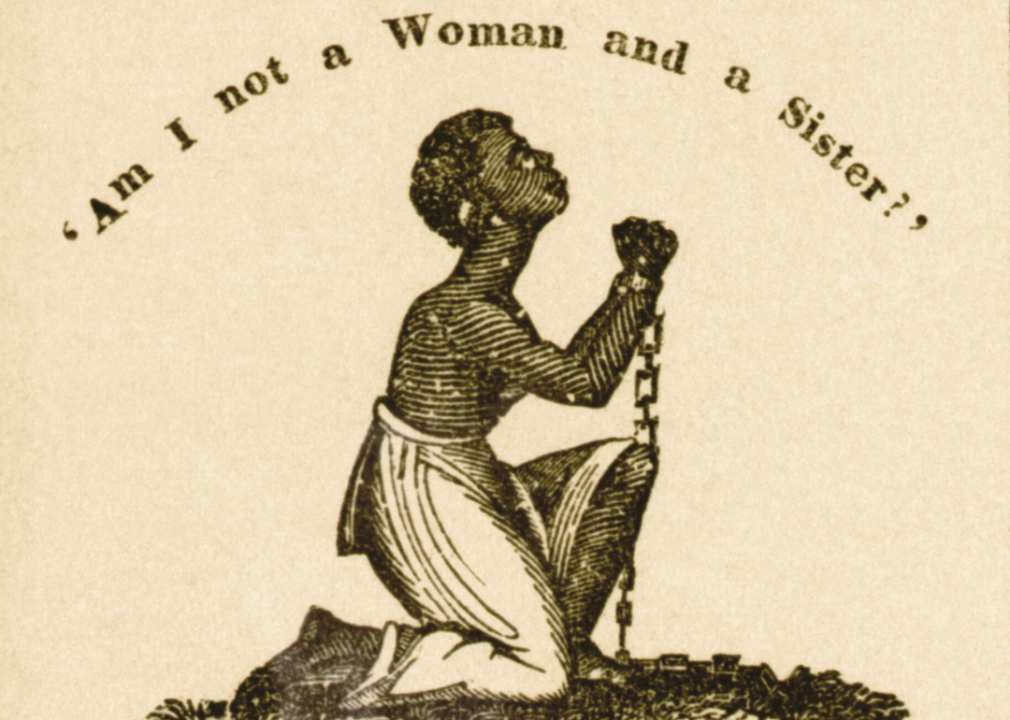 “Am I not a woman and a sister” illustration - a symbol of the women’s abolitionist movement.