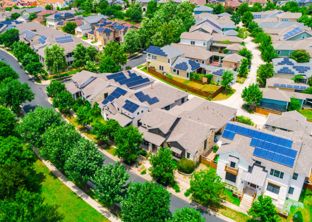housing development with solar panels in Muller
