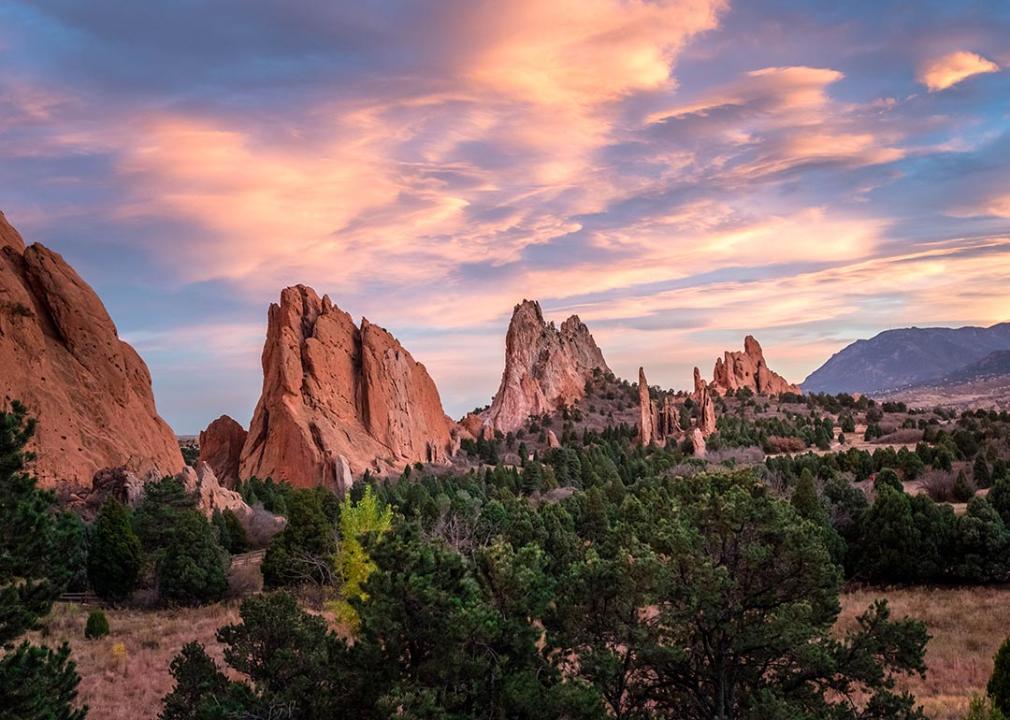 Twilight at Garden of the Gods in Colorado Springs, CO.