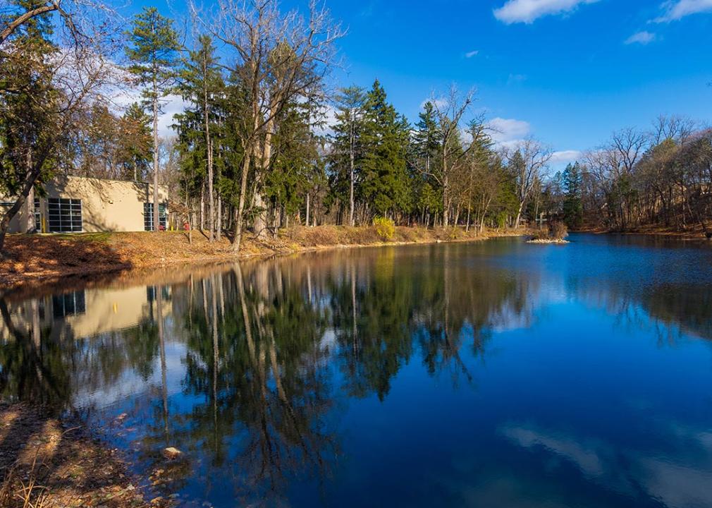 A view of Lake Norcentra at Rochester University in Rochester Hills, MI.