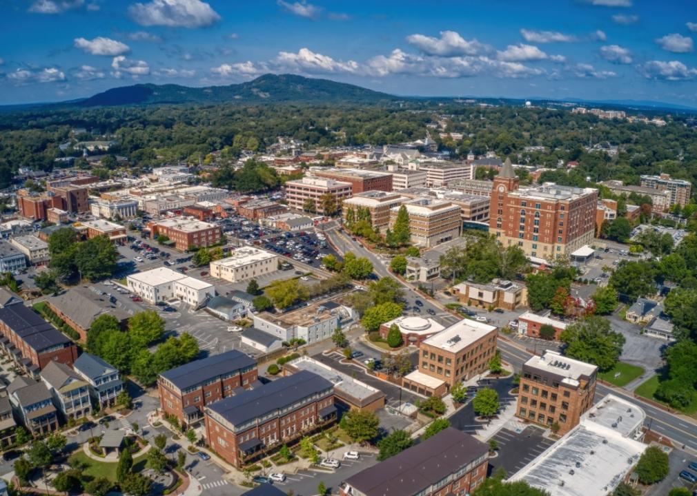 Aerial view of the Atlanta suburb of Marietta, Georgia.