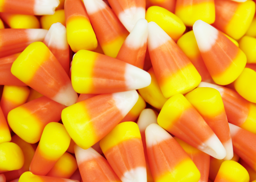 A batch of candy corn candies.