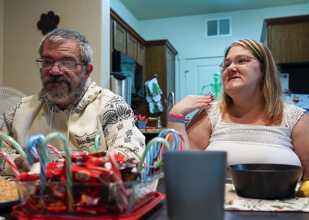 Jan Muth, left, and Tammy Perzia at their apartment.