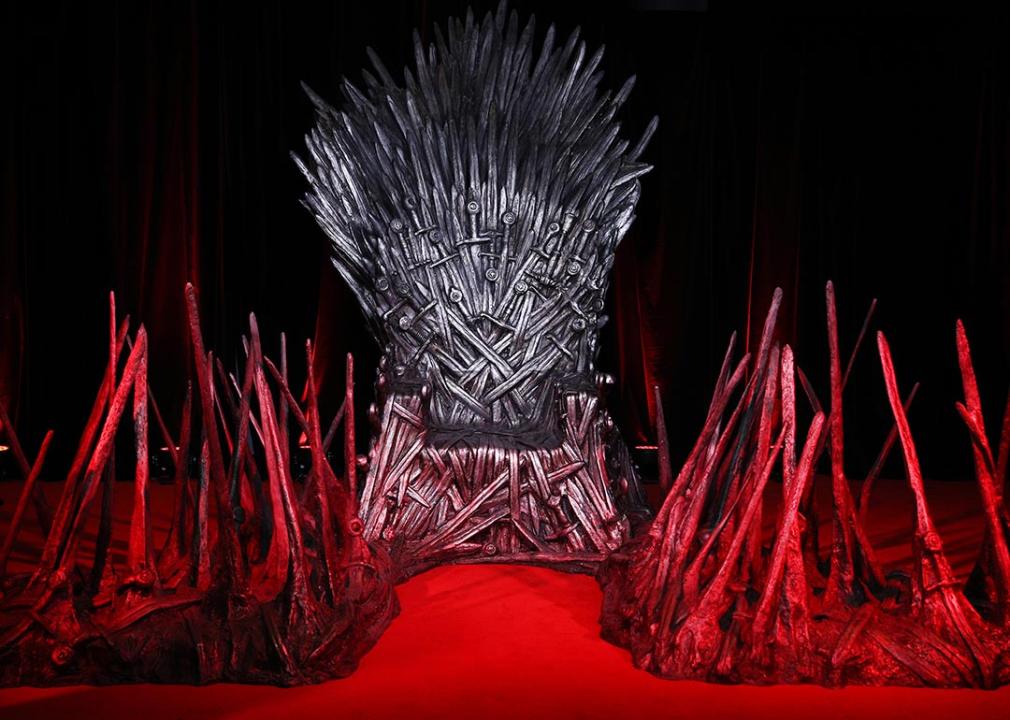 Replica Iron Throne at the Australian Premiere of "House Of The Dragon."