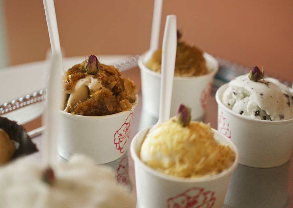 A few of Kinrose Creamery's selection of ice cream flavors.