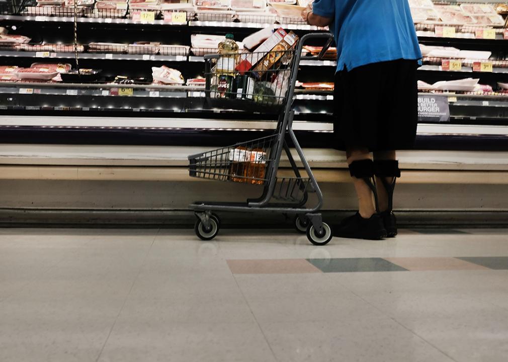 A man shops at a grocery store in downtown Clarksburg, West Virginia.