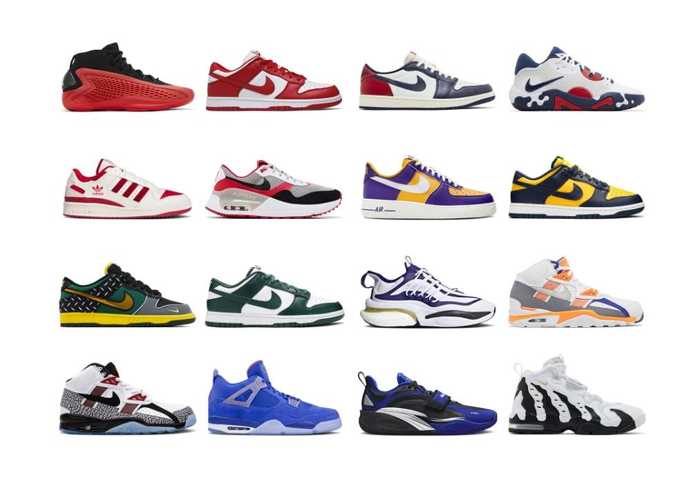 Multiple brands such as from Adidas and NIke