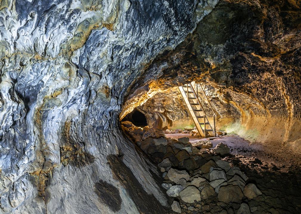 The Golden Dome Cave at Lava Beds National Monument in California.