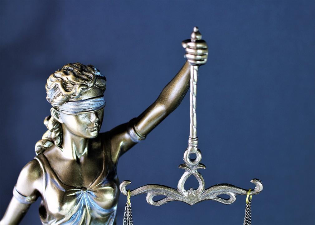 A figure of Justitia or Lady Justice.