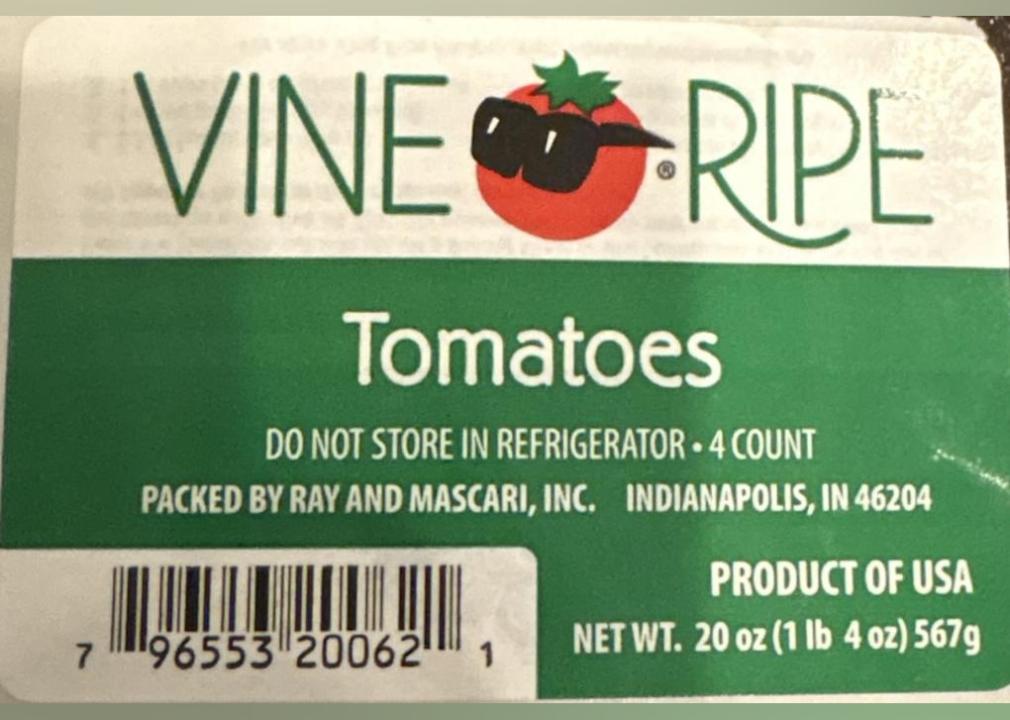 Label for tomatoes