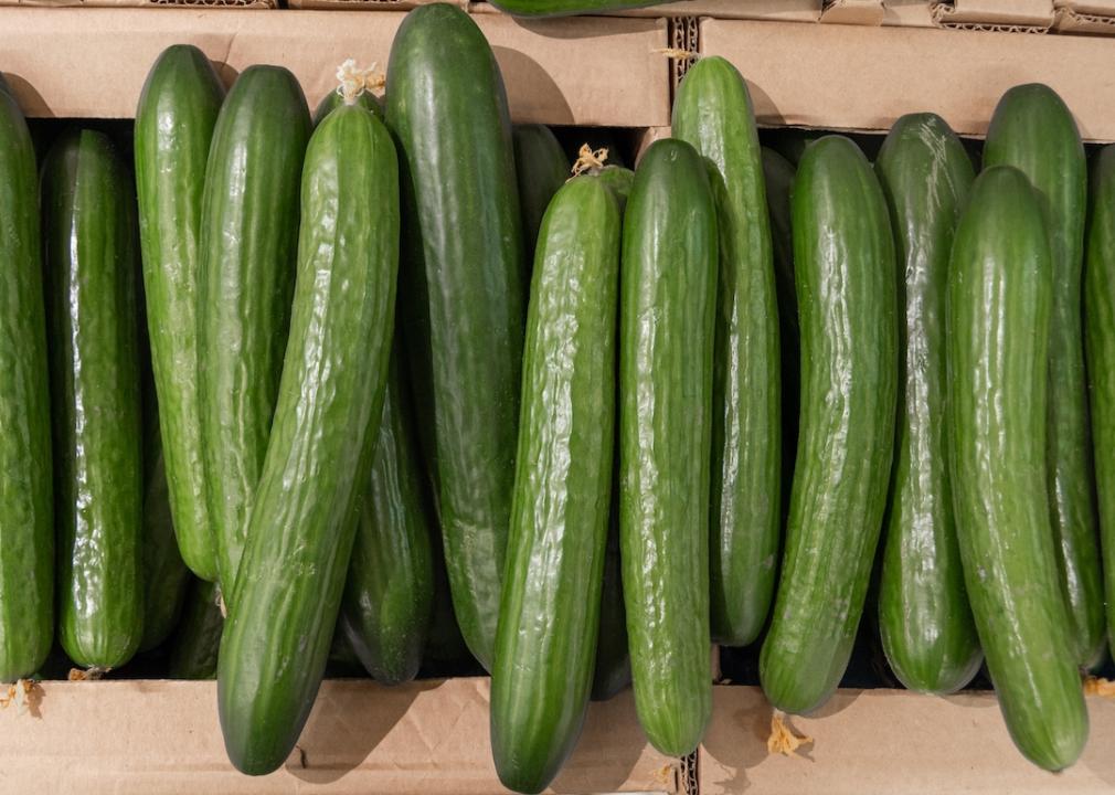Box of cucumbers