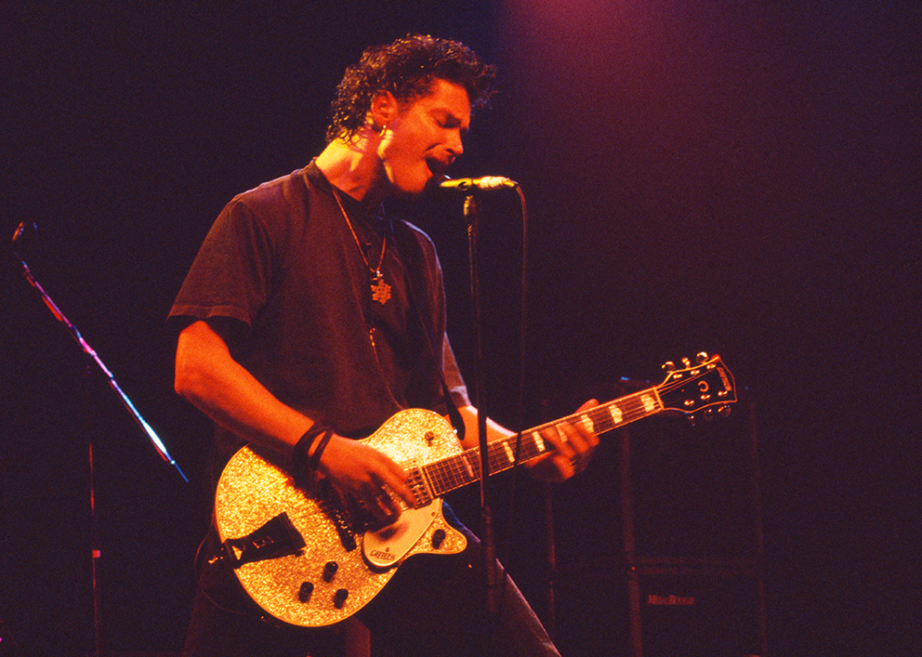 Chris Cornell of Soundgarden performs on stage.