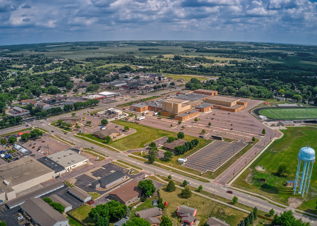 South Dakota: Minnehaha County Aerial view of Brandon.