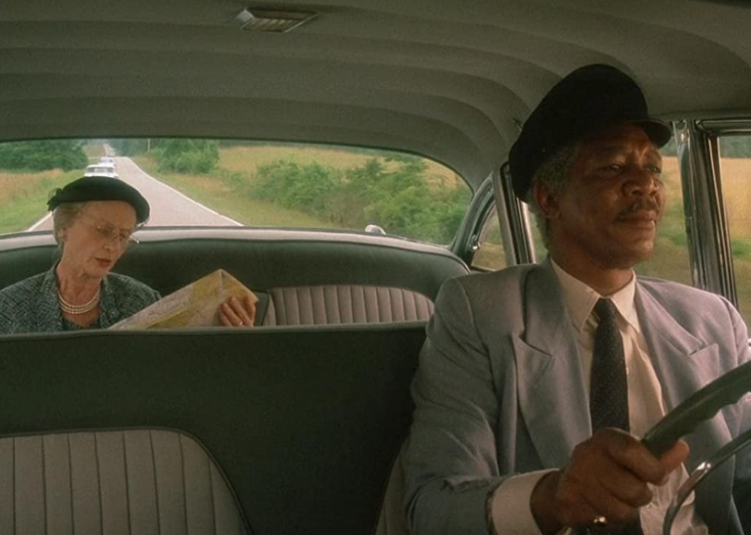 Jessica Tandy and Morgan Freeman in ‘Driving Miss Daisy’.