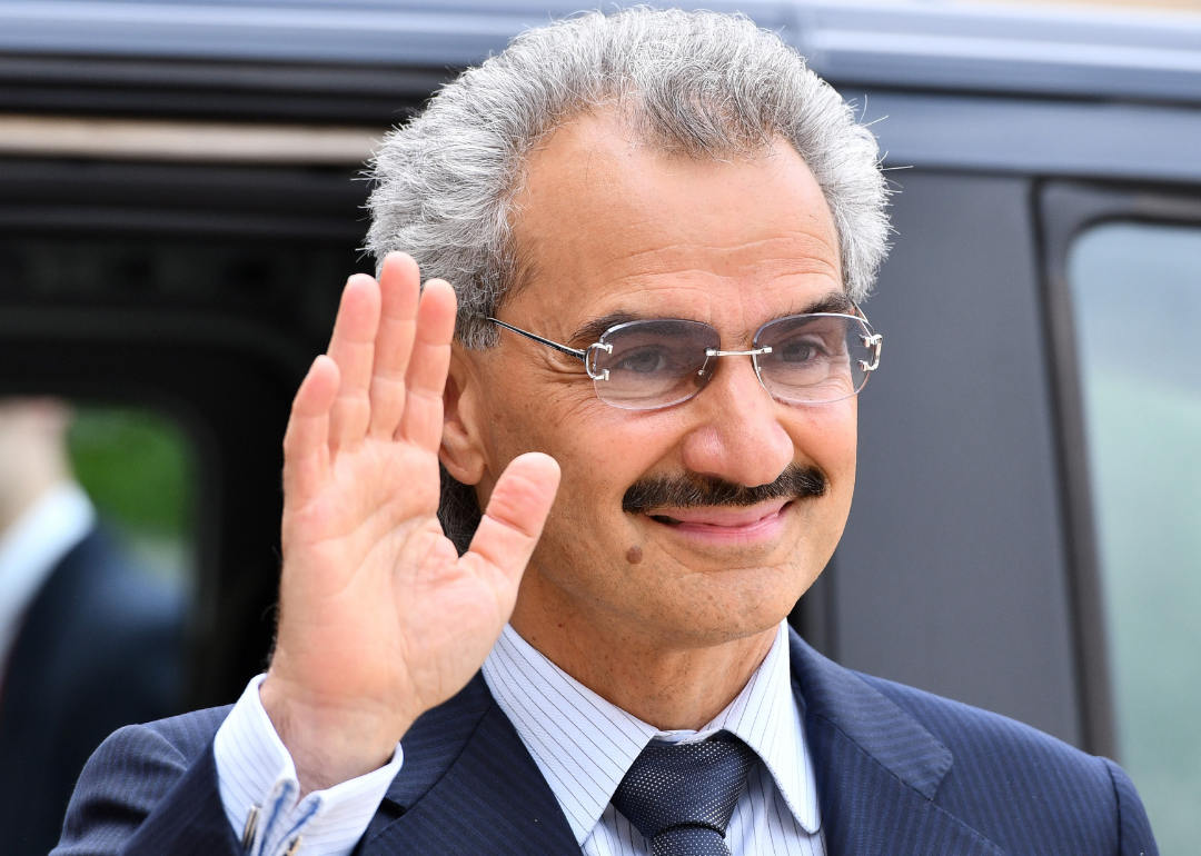 Al-Waleed Bin Talal bin Abdulaziz al Saud arrives at Elysee Paris.