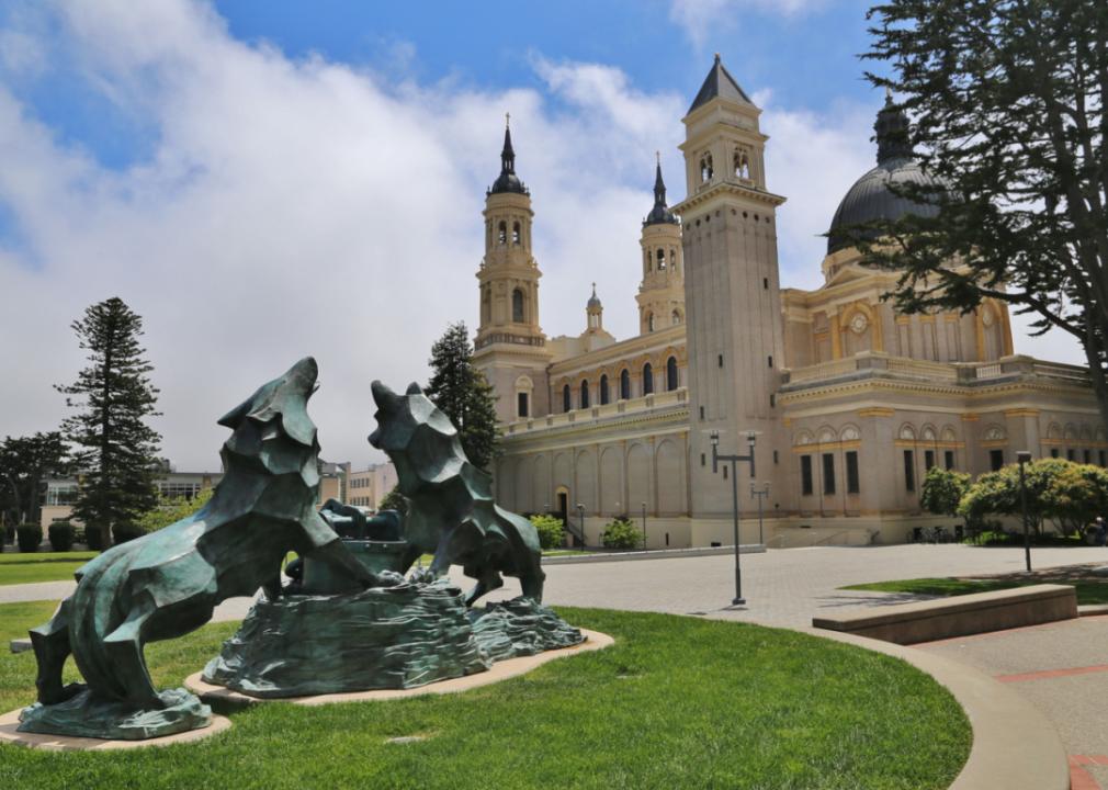 Saint Ignatius Church on the University of San Francisco.