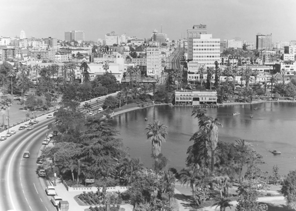 Aerial MacArthur Park Lake