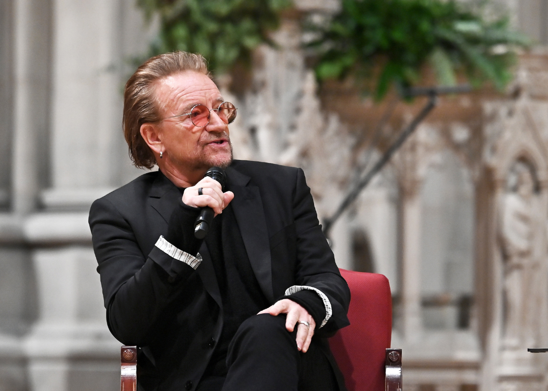 Bono discusses his memoir at event.
