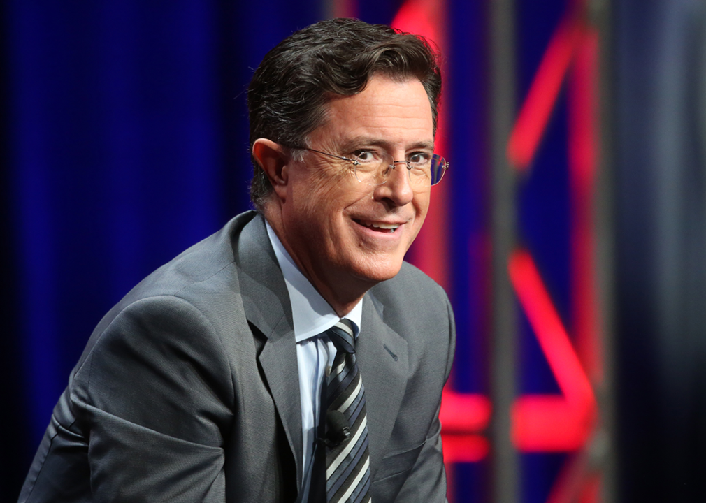 Stephen Colbert speaks onstage during the 'The Late Show with Stephen Colbert' panel discussion.