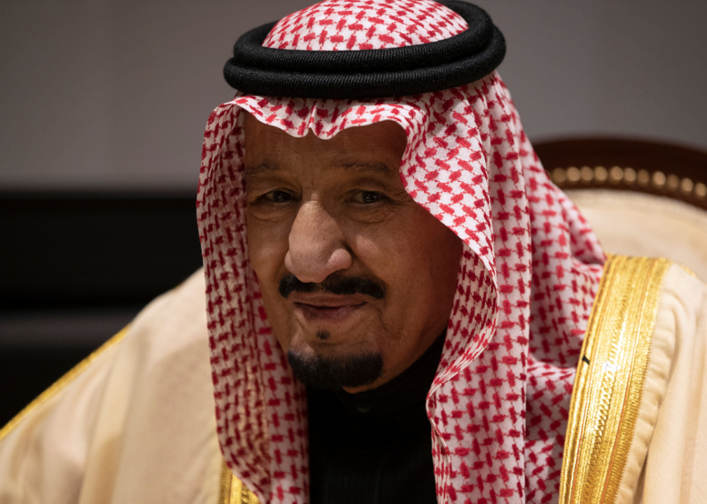 King Salman bin Abdulaziz Al Saud of Saudi Arabia during Arab-European Summit