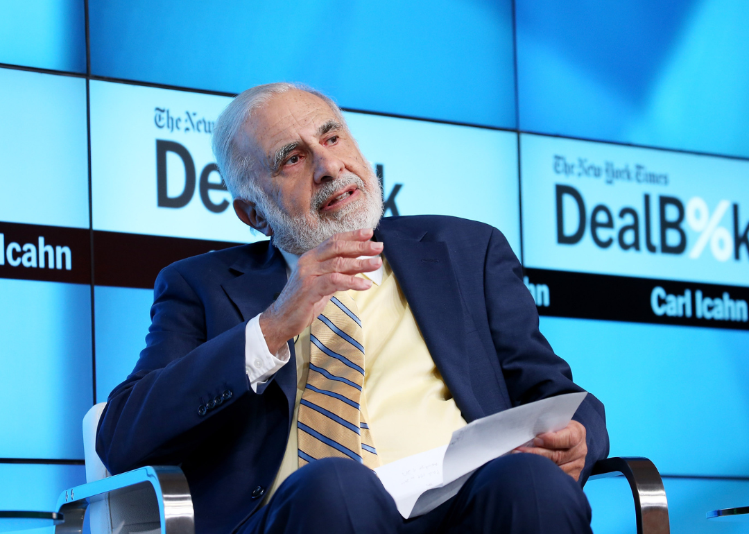 Carl Icahn participates in a New York Times panel discussion.