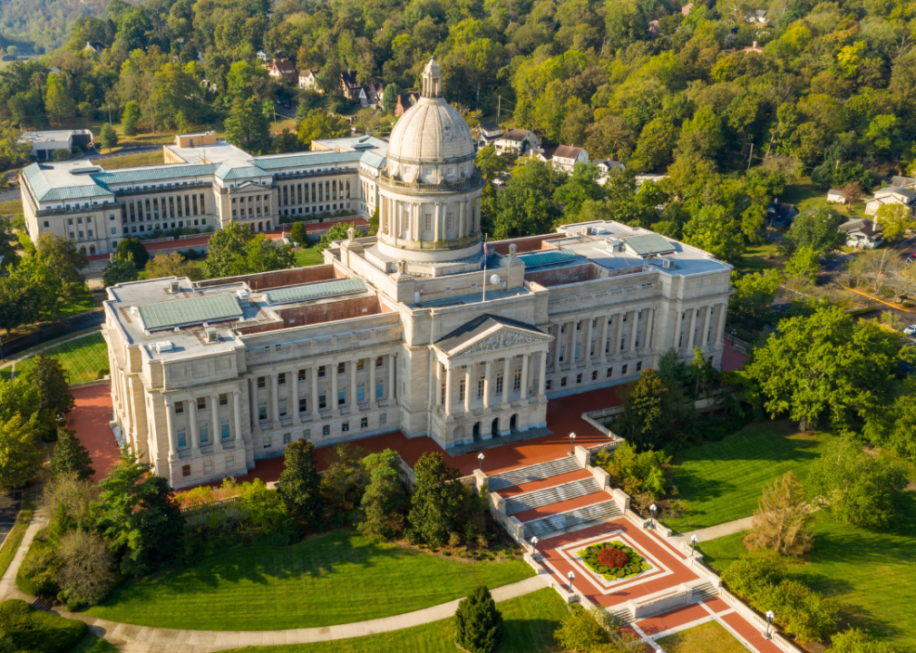 Aerial view of the Captiol building In Frankfort