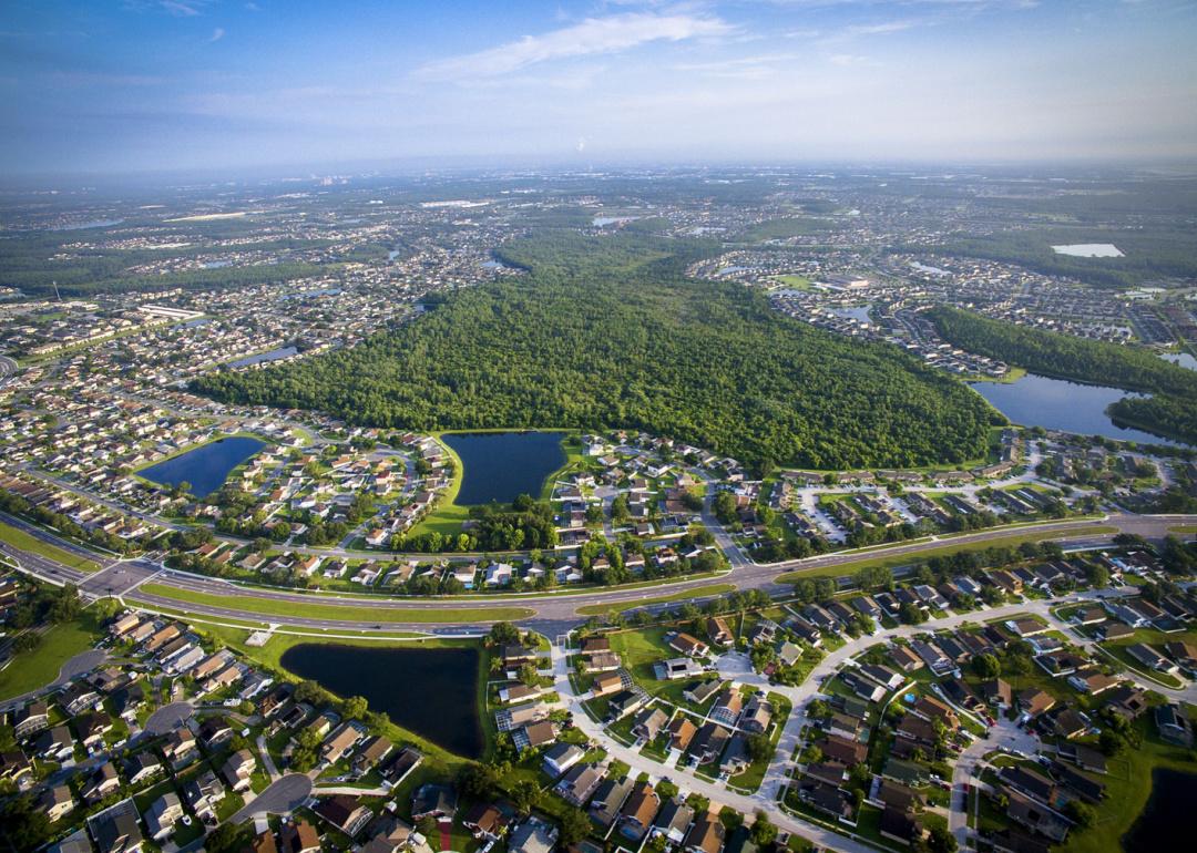 Aerial view of residential neighborhood in Kissimmee.