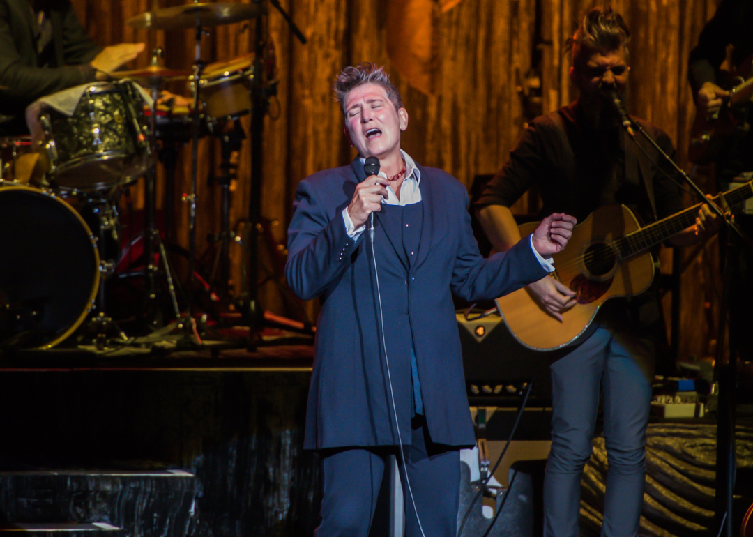 k.d. lang performs onstage.