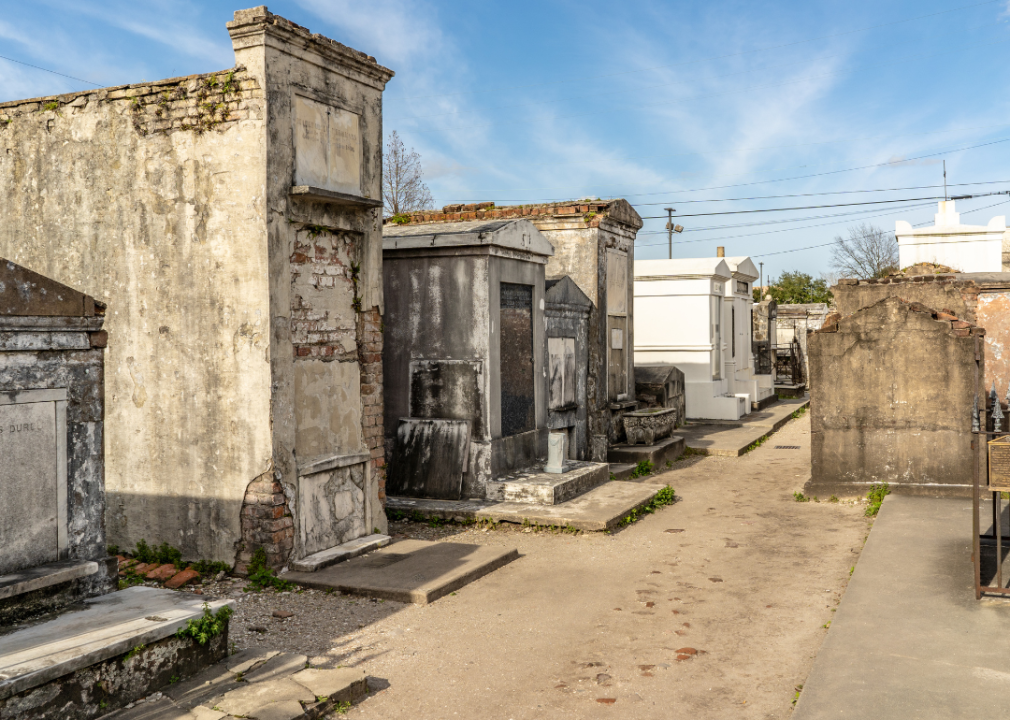Above-ground graves in the St. Louis Cemetery Number 1.