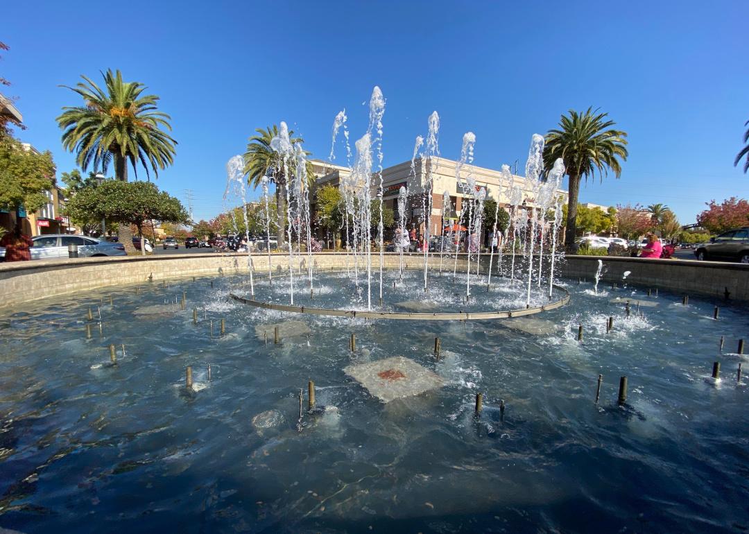 Water fountain in Roseville, California.