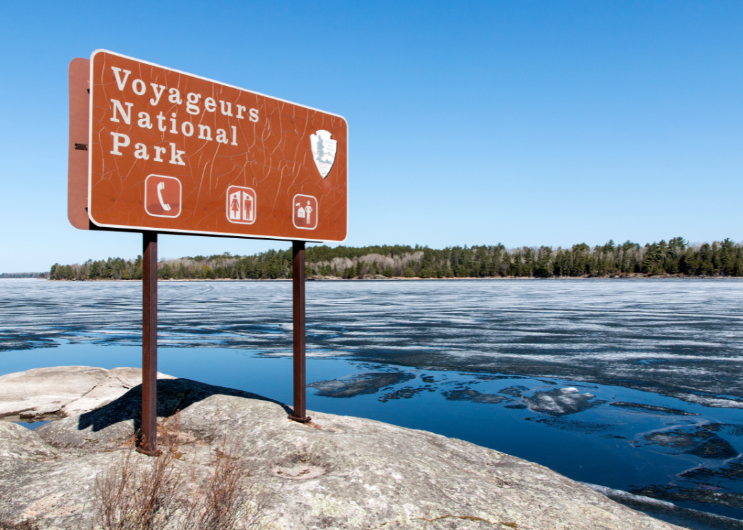 Shores of Voyageurs National Park in winter.
