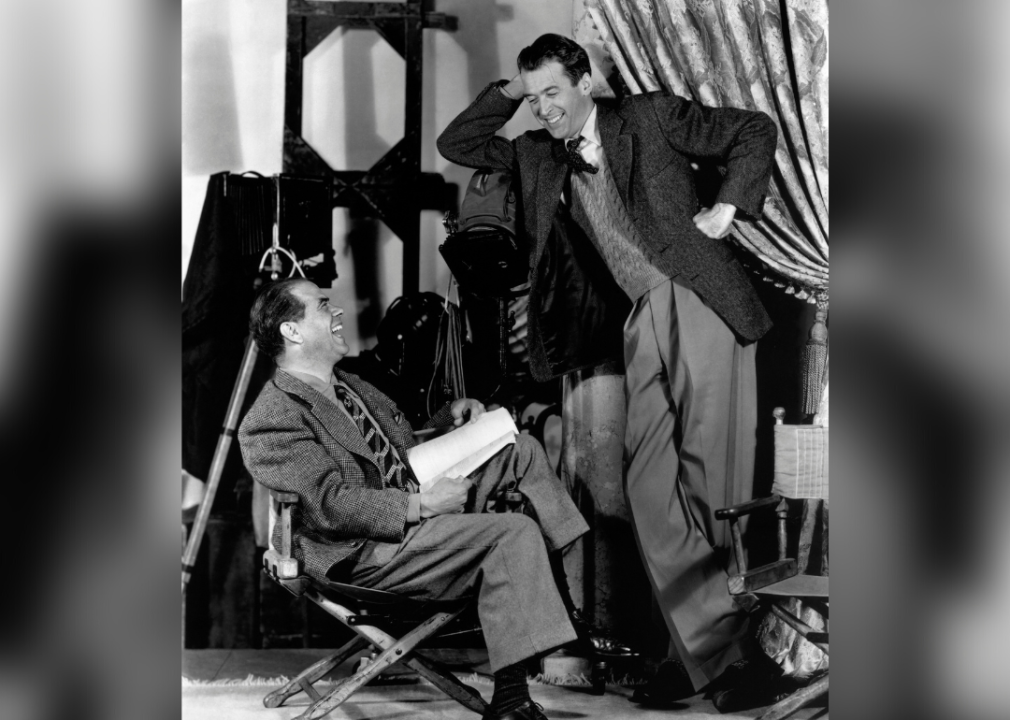Frank Capra and James Stewart on the set of ‘It