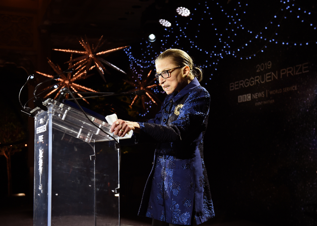 Ruth Bader Ginsburg speaks onstage at the Berggruen Prize Gala.