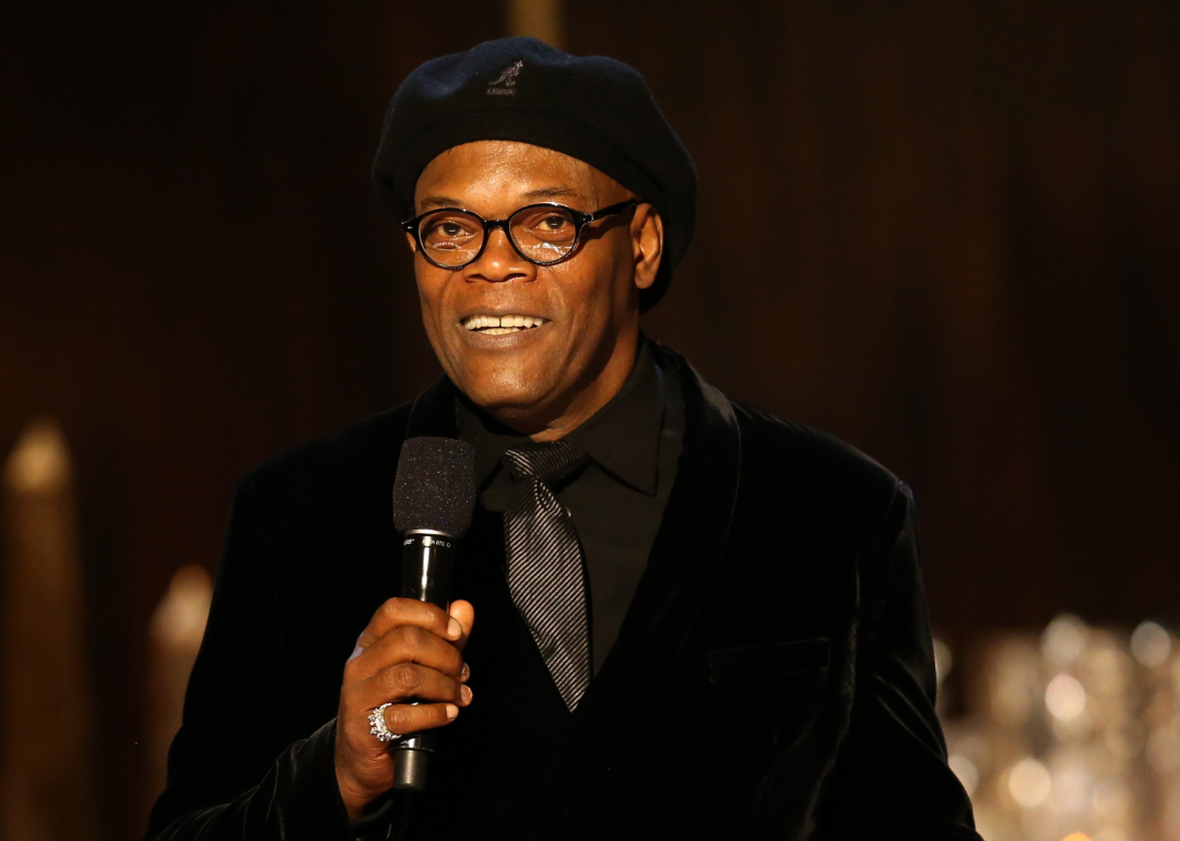 Samuel L. Jackson speaks onstage.